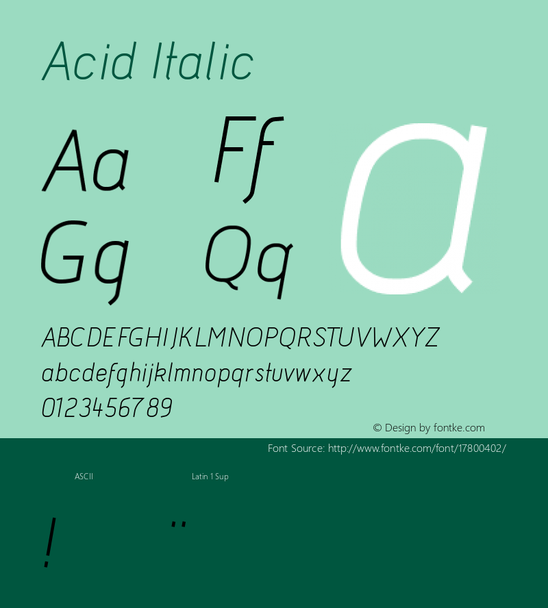 Acid Italic Version 001.001 Font Sample
