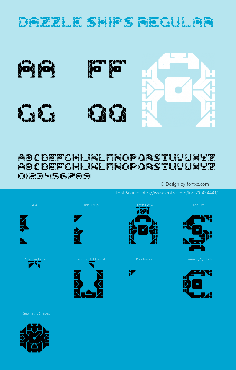 Dazzle Ships Regular Version 4.101 Font Sample