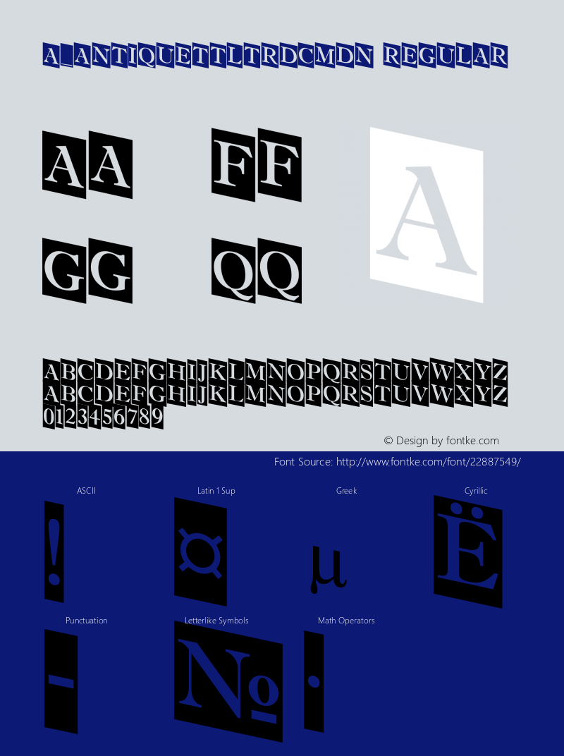 a_AntiqueTtlTrdCmDn Macromedia Fontographer 4.1 26.08.97 Font Sample