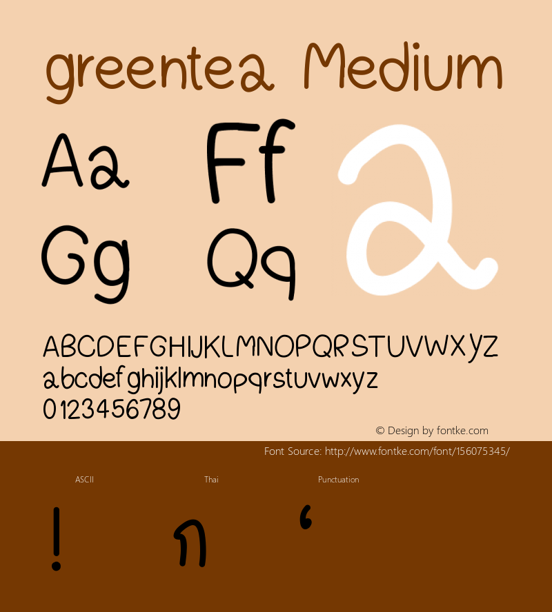 greentea Version 001.000 Font Sample