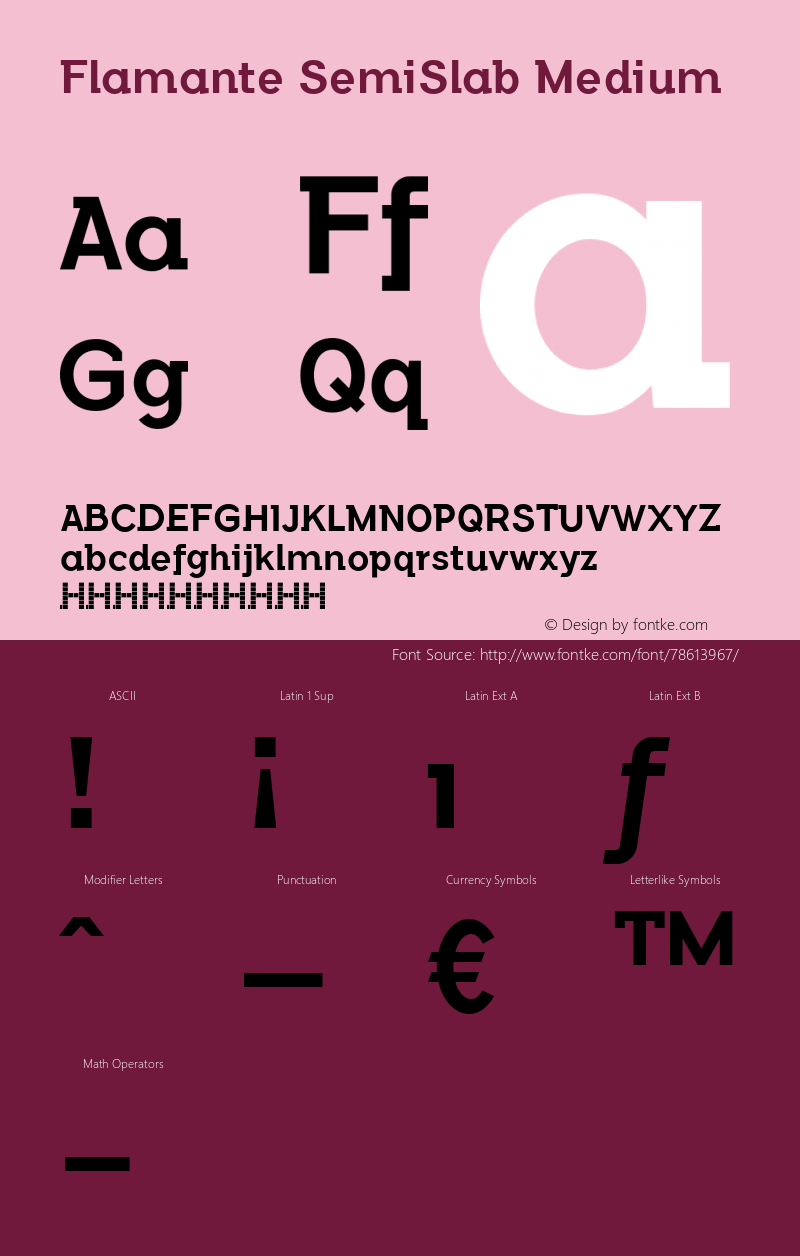 FlamanteSemiSlabMedium Version 1.186 Font Sample