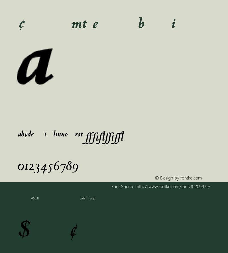 Centaur MT Expert Bold Italic 001.000 Font Sample