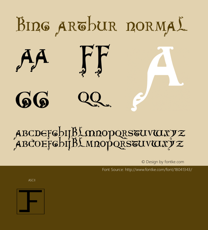 King Arthur Normal 1.0 Sun May 23 15:48:51 1993 Font Sample