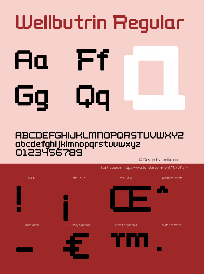 Wellbutrin Regular Version 1.0; Font Sample