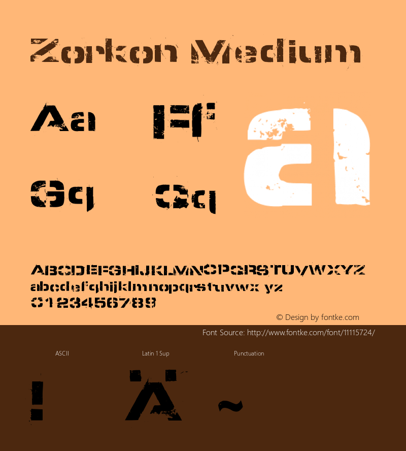 Zorkon Medium Version 001.000 Font Sample