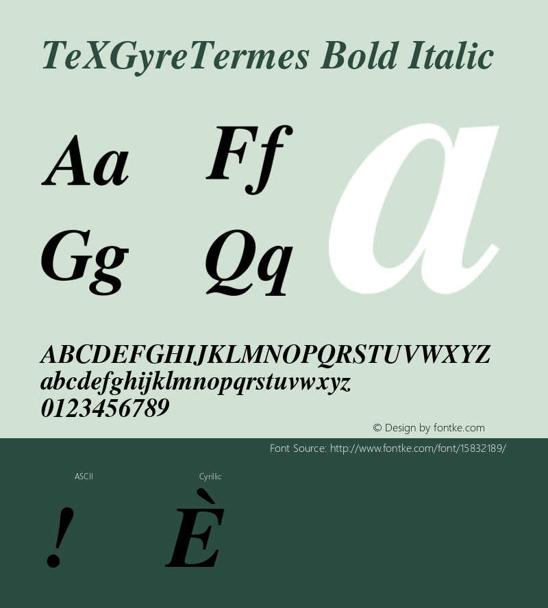 TeXGyreTermes Bold Italic Version 1.103;PS 1.103;hotconv 1.0.49;makeotf.lib2.0.14853; ttfautohint (v1.4.1) Font Sample