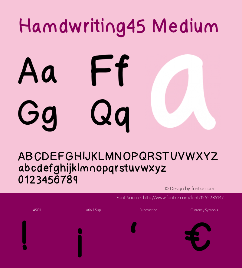 Hamdwriting45 Version 001.000 Font Sample