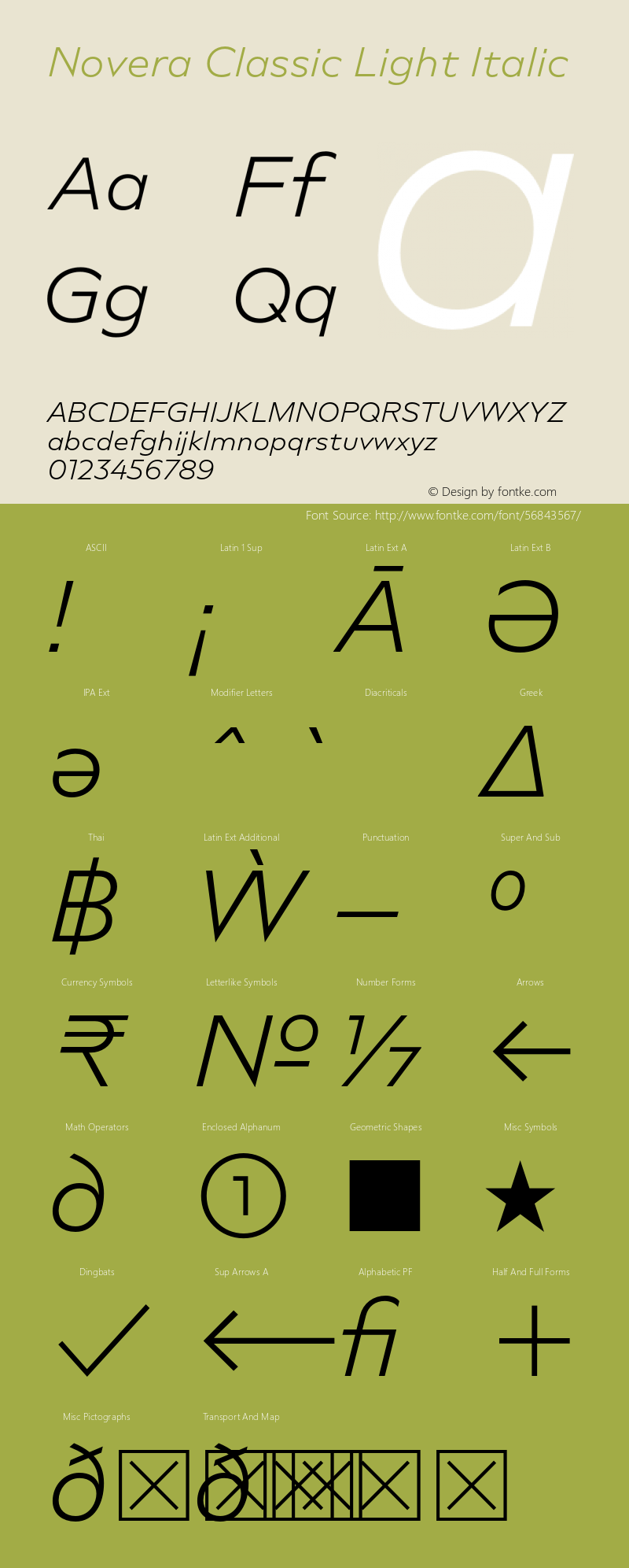 Novera Classic Light Italic Version 1.000;PS 001.000;hotconv 1.0.88;makeotf.lib2.5.64775 Font Sample