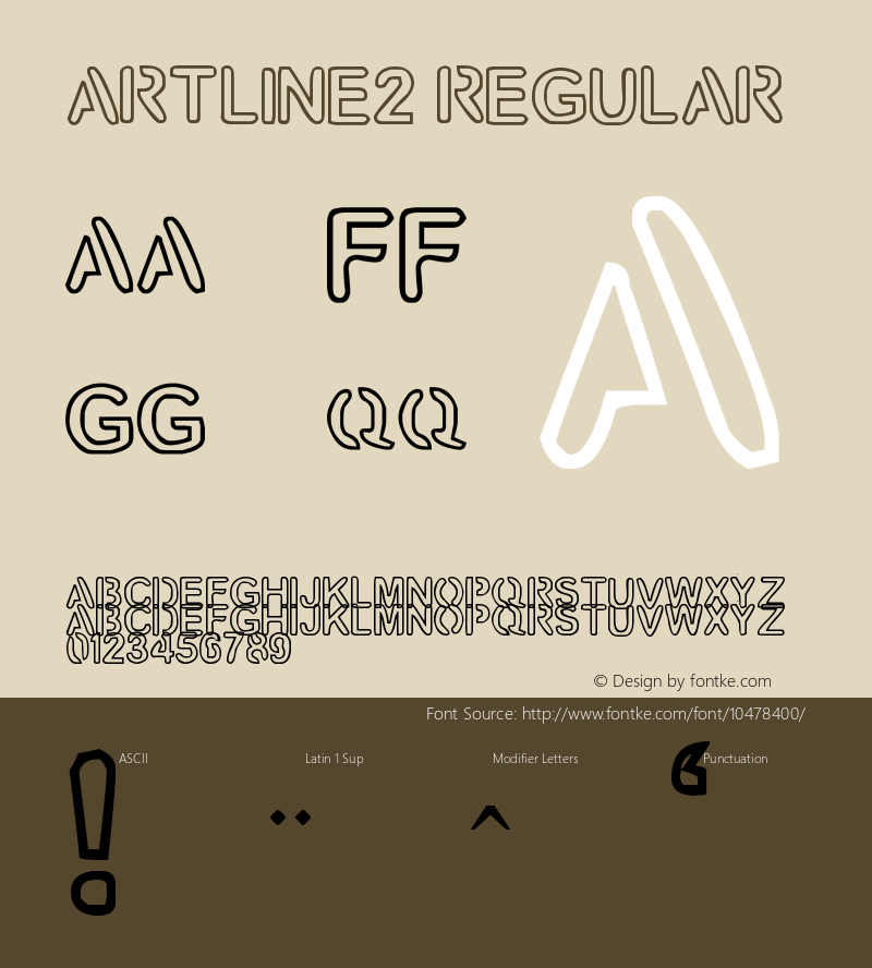 artline2 Regular Version 1.00 March 27, 2013, initial release Font Sample