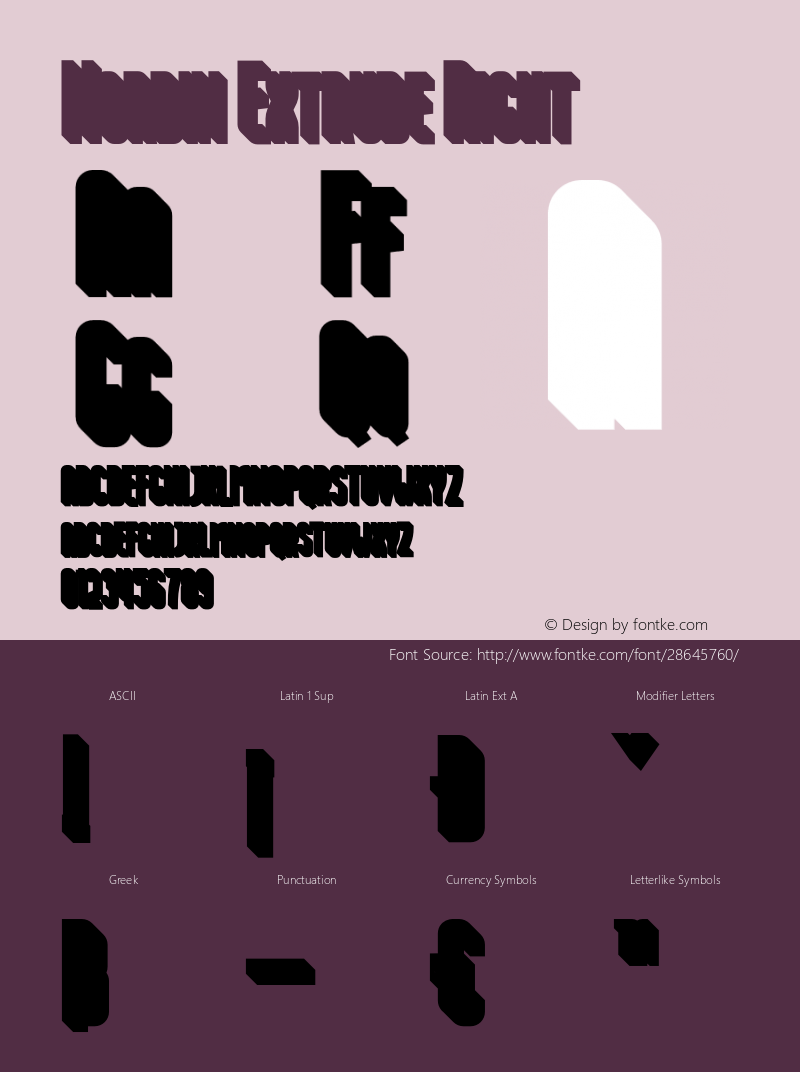 Nordin-ExtrudeRight 1.0 Font Sample