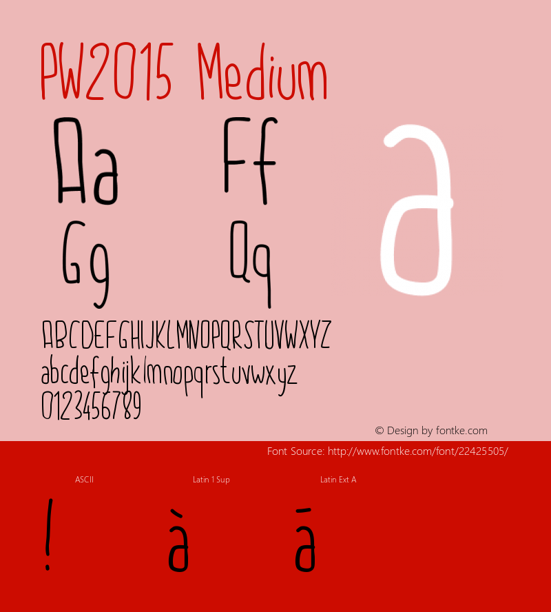 PW2015 Version 001.000 Font Sample