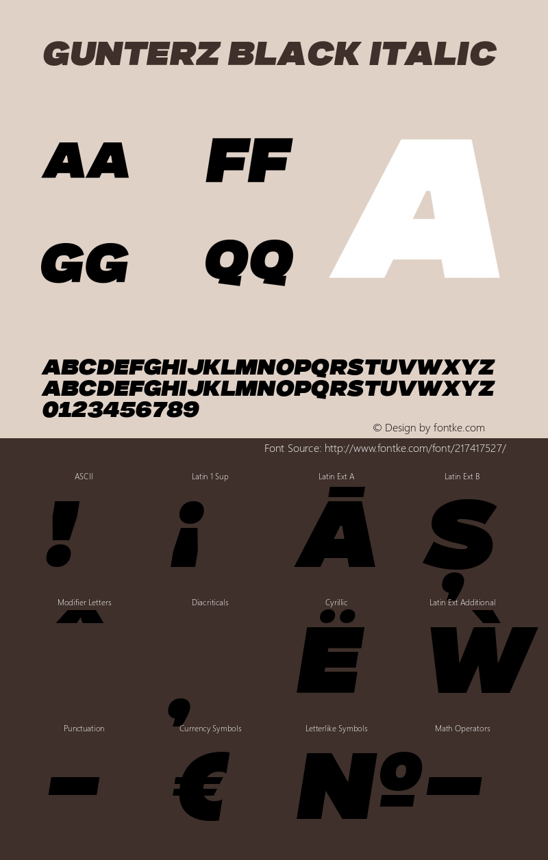 Gunterz Black Italic Version 1.000图片样张