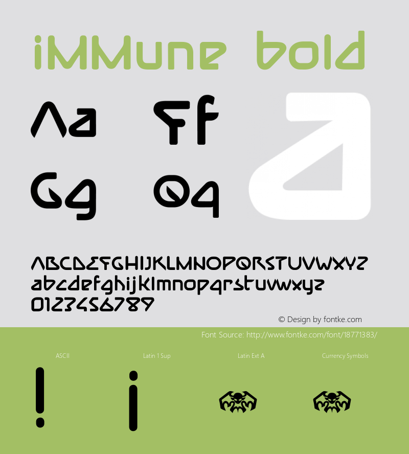 iMMune bold Version 001.000 Font Sample