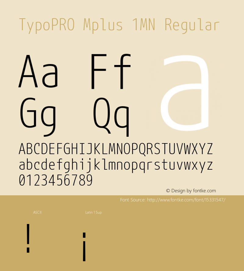 TypoPRO Mplus 1MN Regular Version 1.059 Font Sample