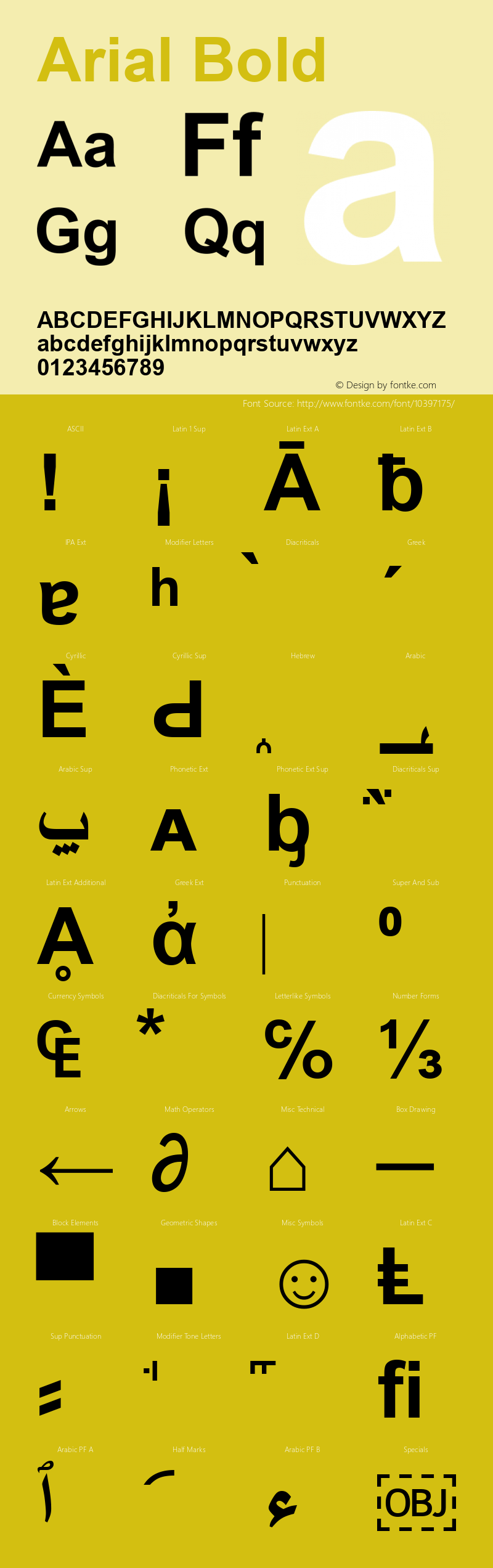 Arial Bold Version 5.12 Font Sample