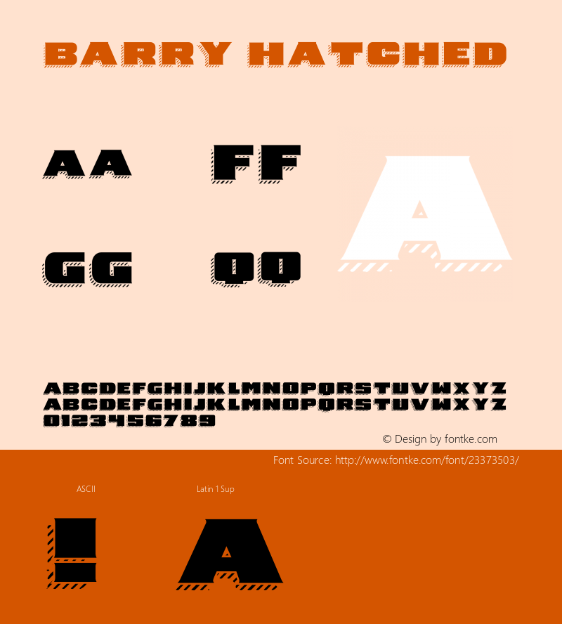 Barry Hatched Version 1.002;Fontself Maker 2.0.3 Font Sample