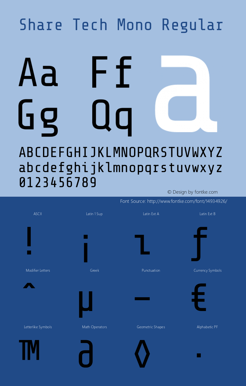 Share Tech Mono Regular Version 1.002 Font Sample