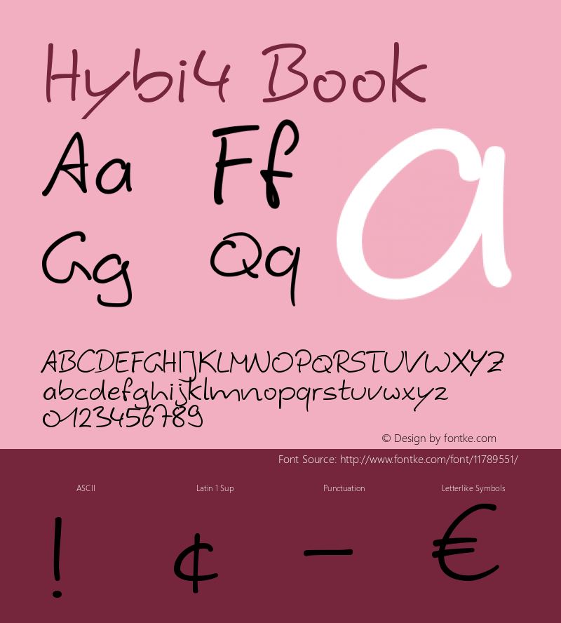Hybi4 Book Version Macromedia Fontograp Font Sample