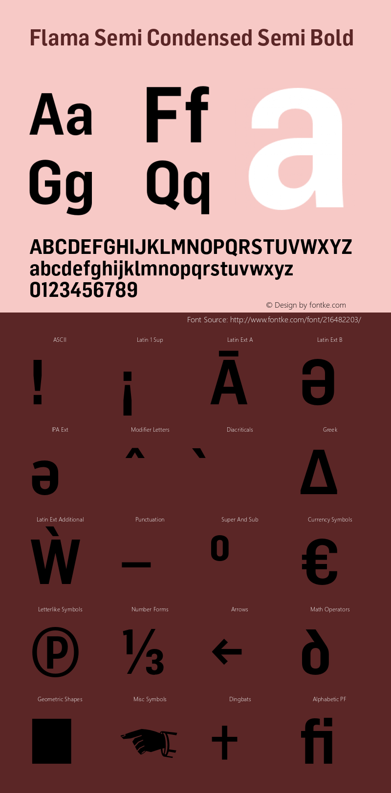 Flama Semi Condensed  Semi Bold Version 1.000图片样张