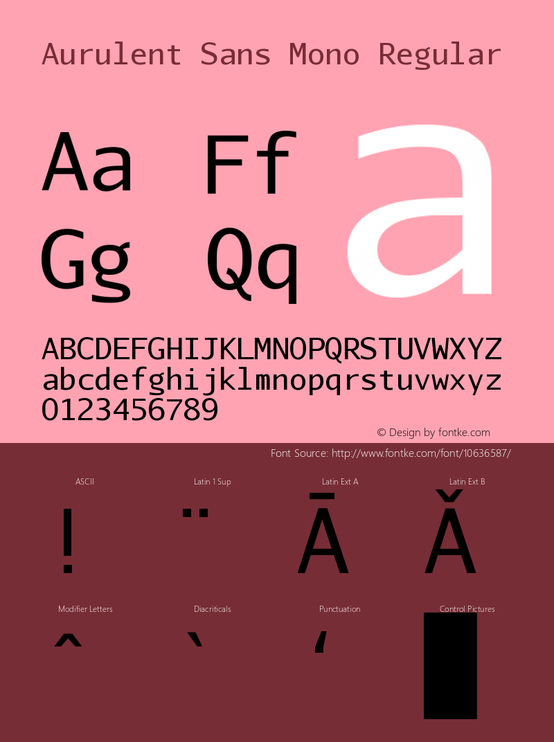 Aurulent Sans Mono Regular Version 2007.05.04 Font Sample