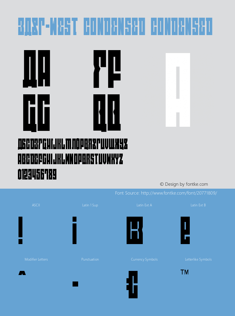 EAST-west Condensed Version 1.0; 2014 Font Sample