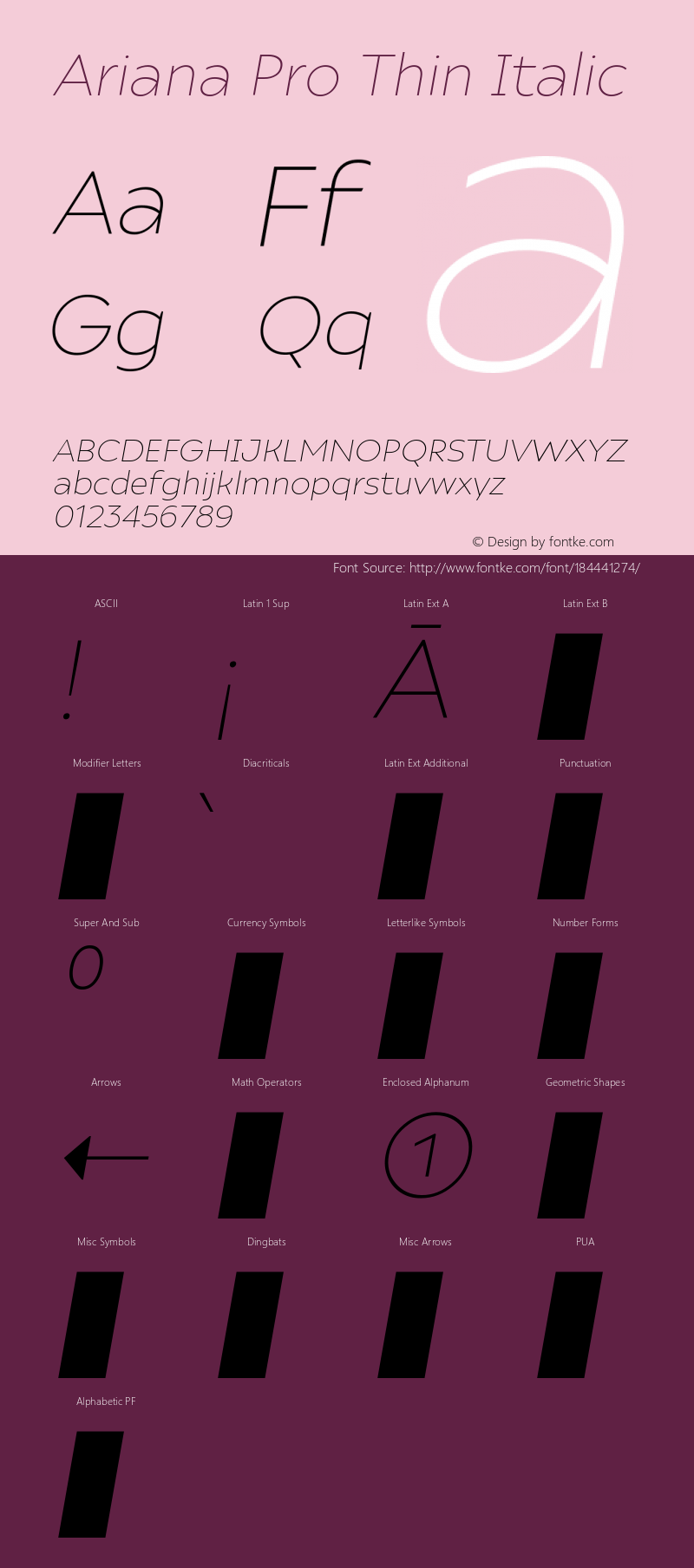 ArianaPro-ThinItalic Version 1.000;PS 001.000;hotconv 1.0.88;makeotf.lib2.5.64775图片样张