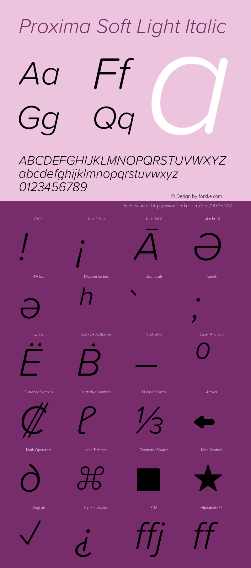 Proxima Soft Light Italic Version 1.001;PS 001.001;hotconv 1.0.88;makeotf.lib2.5.64775 Font Sample