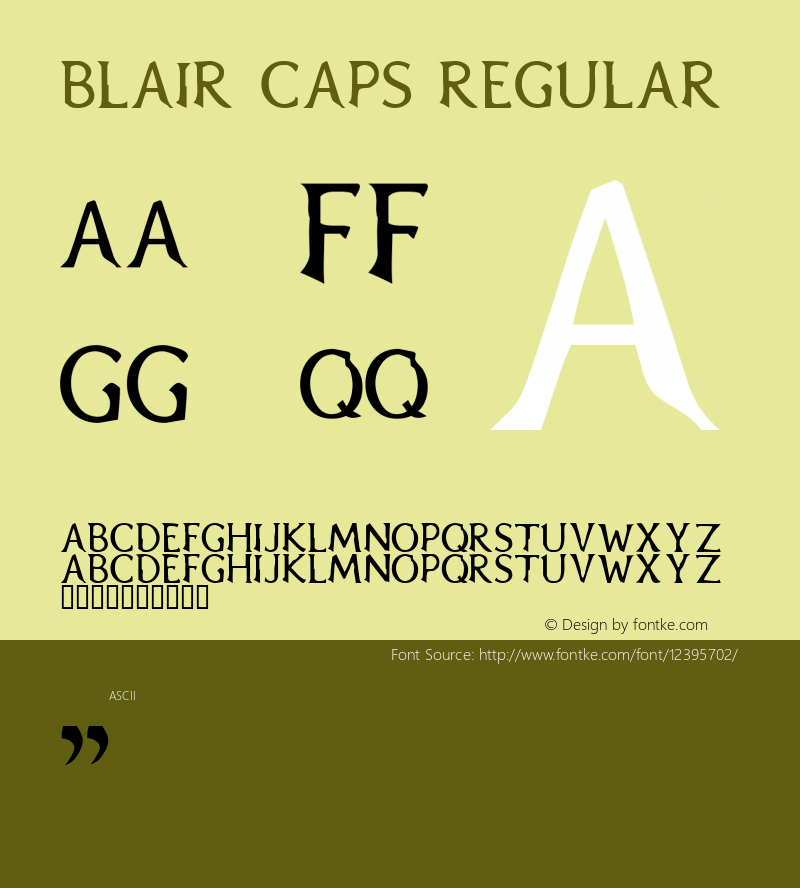 Blair Caps Regular 1.00 Font Sample