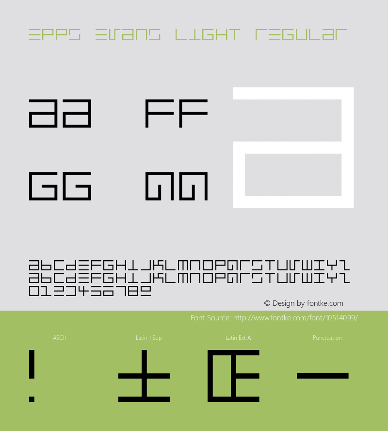 Epps Evans Light Regular Macromedia Fontographer 4.1.3 4/3/97 Font Sample