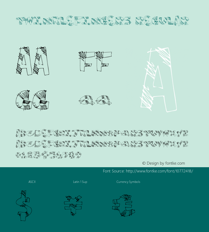 TwinkleFingers Regular Version 1.00 September 25, 2013, initial release Font Sample