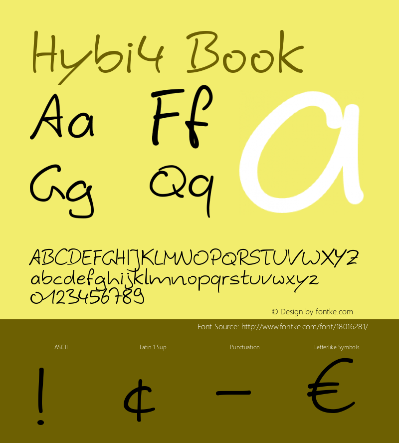 Hybi4 Book Version Macromedia Fontograp Font Sample