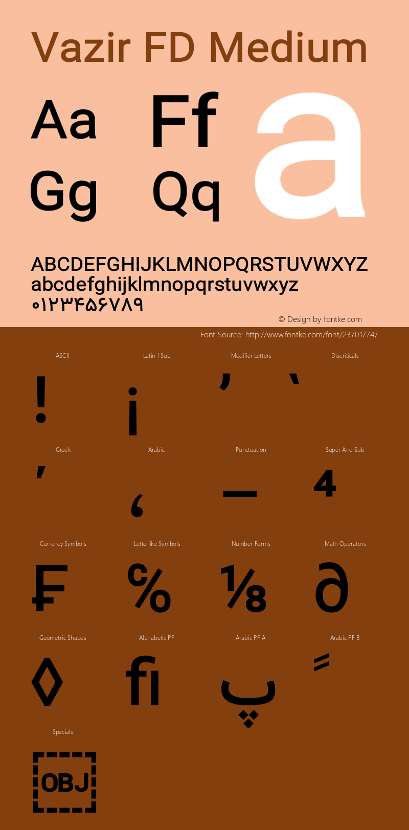 Vazir Medium FD Version 14.0.0 Font Sample