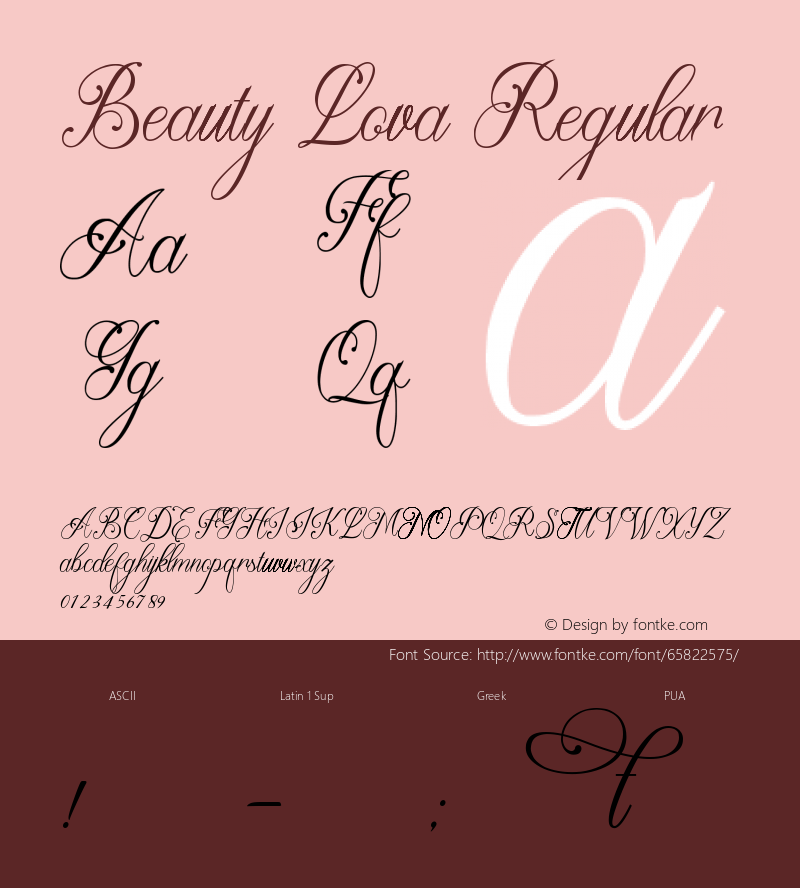 Beauty Lova Version 1.00;May 14, 2020;FontCreator 11.5.0.2422 64-bit Font Sample