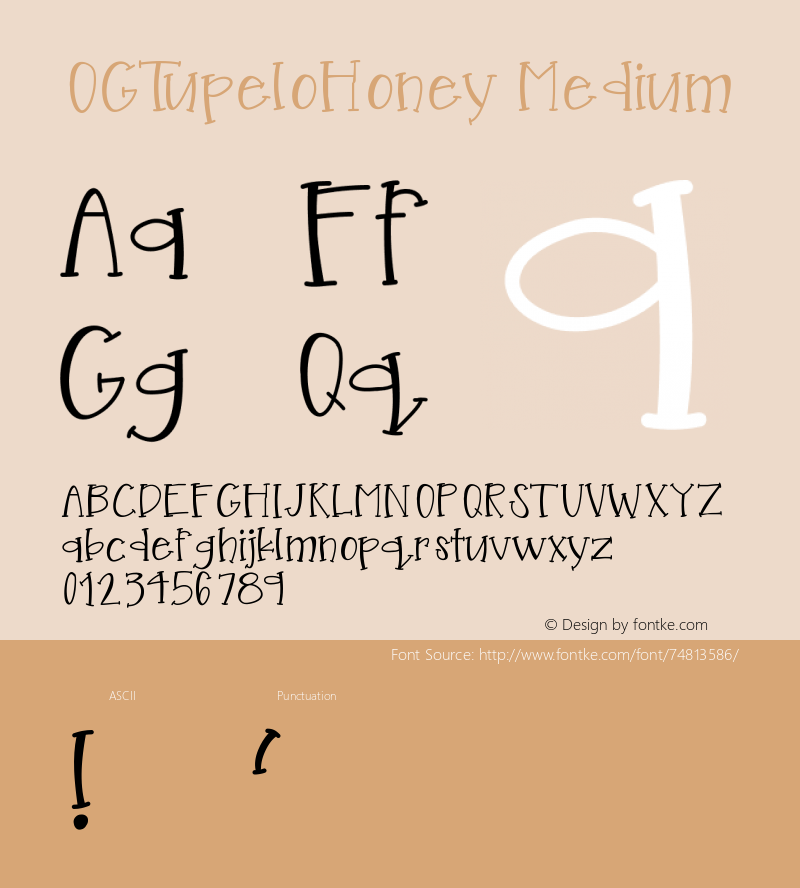 OGTupeloHoney Version 001.000 Font Sample