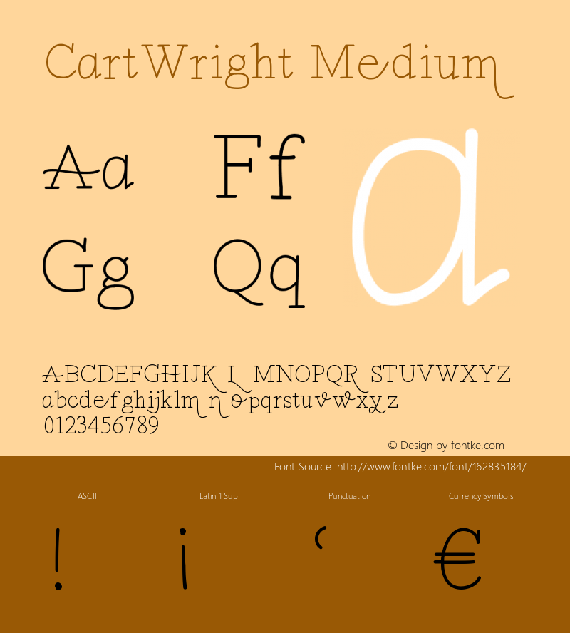CartWright Medium Version 1.000 Font Sample
