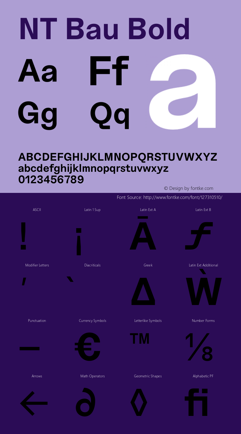 NT Bau Bold Version 1.000;PS 001.000;hotconv 1.0.88;makeotf.lib2.5.64775 Font Sample