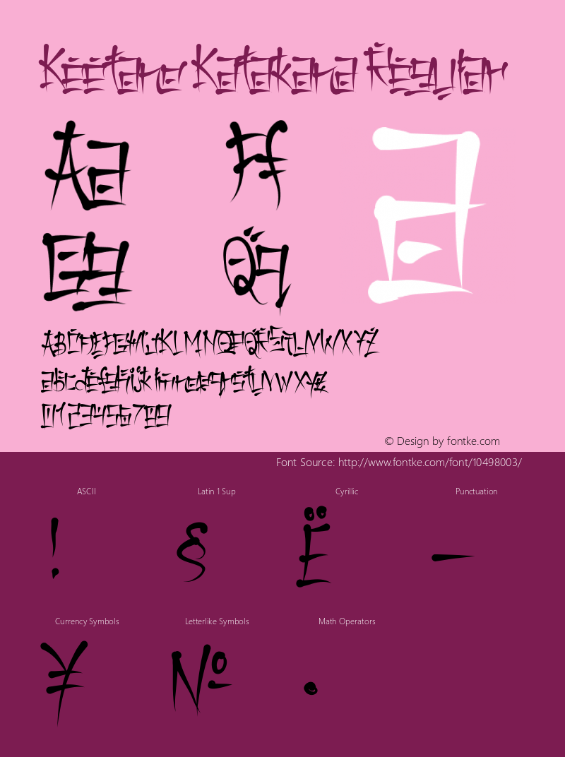 Keetano Katakana Regular Version 1.000 2004 initial release Font Sample