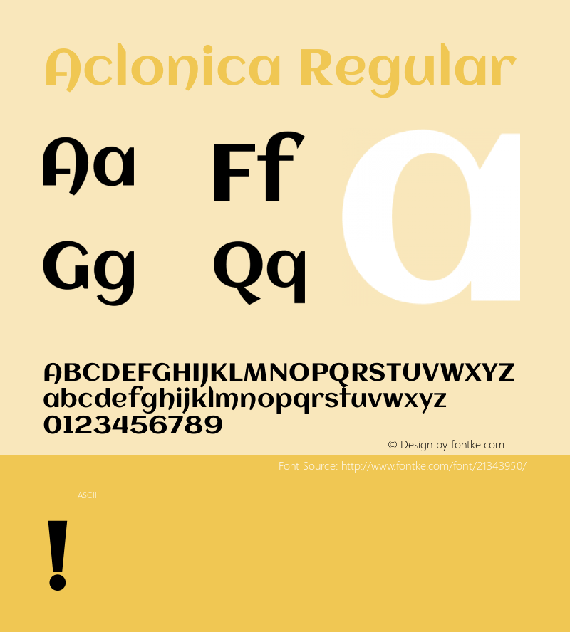 Aclonica Version 1.0 Font Sample