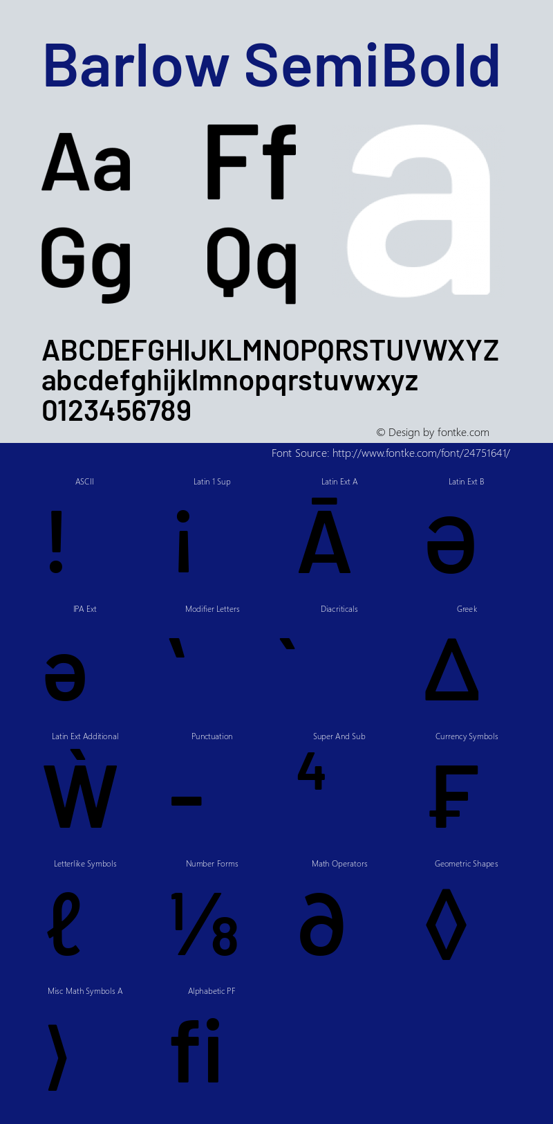 Barlow SemiBold Version 1.300 Font Sample