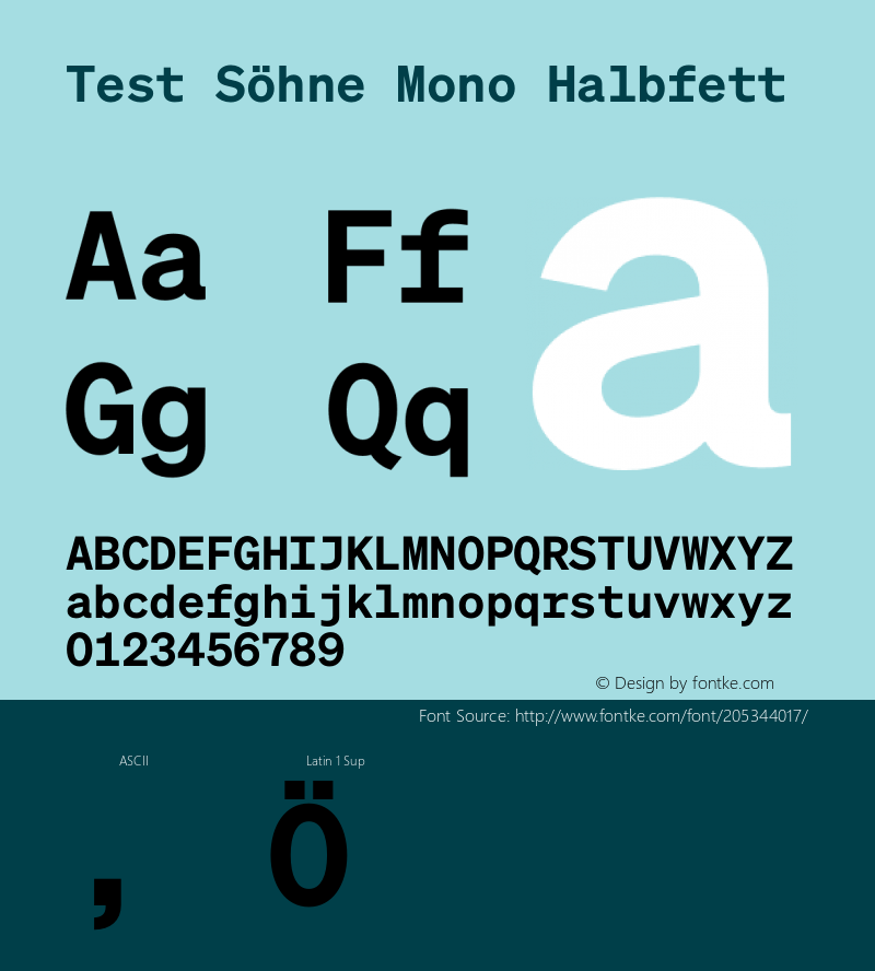 Test Söhne Mono Halbfett Version 1.109;hotconv 1.0.116;makeotfexe 2.5.65601图片样张