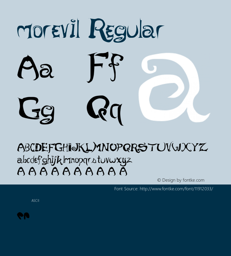 morevil Regular Version 1.0 Font Sample