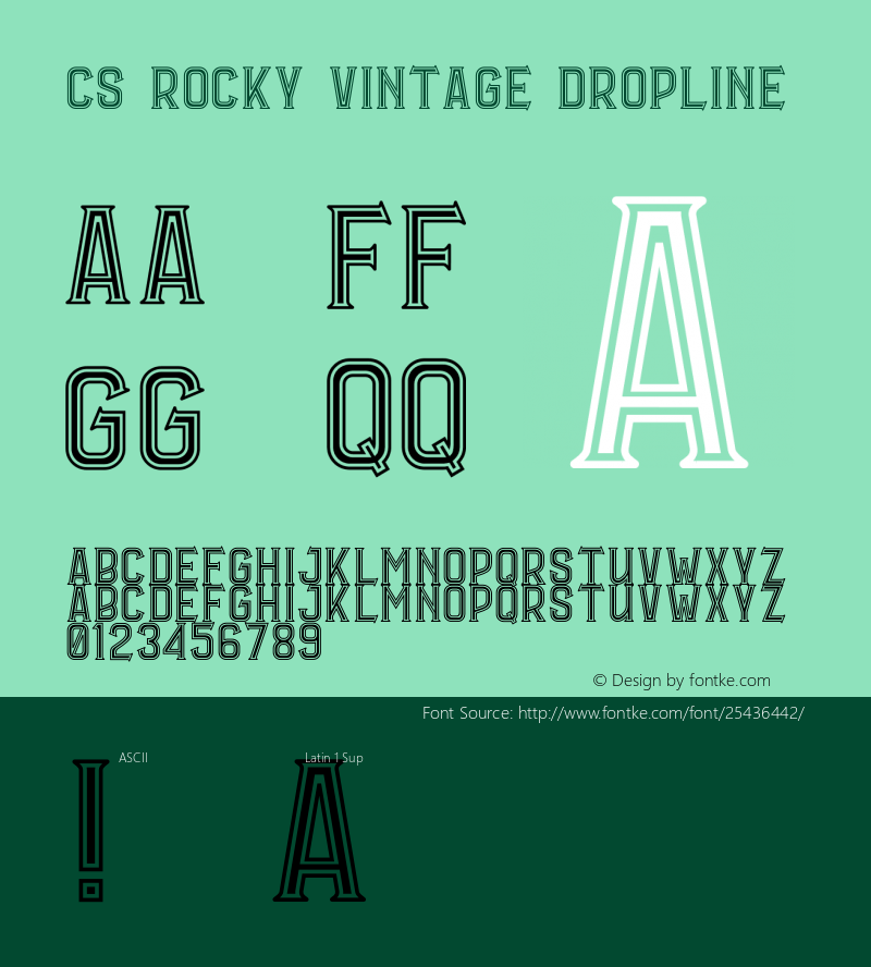 CS Rocky Vintage Dropline Version 1.003;Fontself Maker 2.1.2 Font Sample