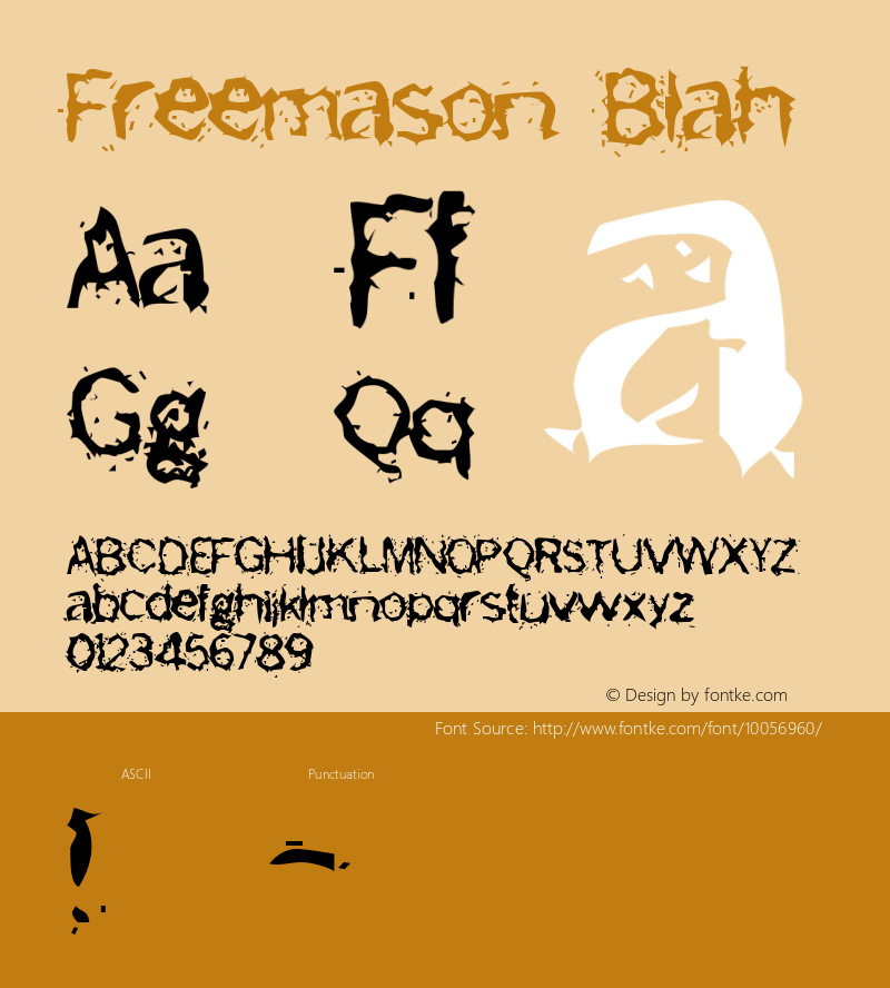 Freemason Blah Macromedia Fontographer 4.1 10/3/97 Font Sample