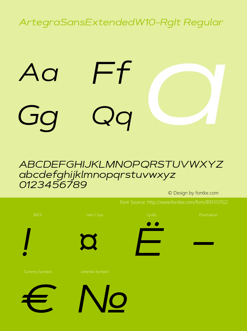 Artegra Sans Extended W10 Rg It Version 1.004 Font Sample