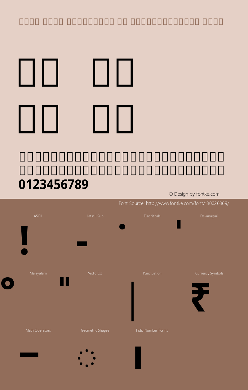 Noto Sans Malayalam UI SemiCondensed Bold Version 2.001 Font Sample