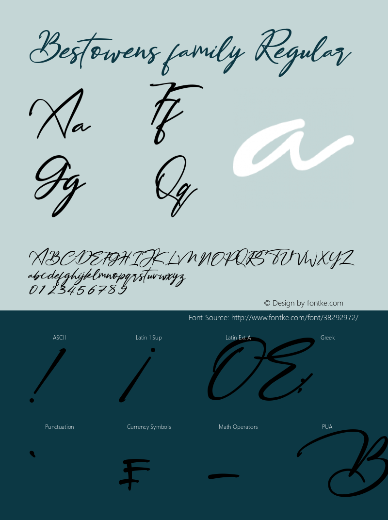 Bestowens family Version 1.00;September 21, 2019;FontCreator 11.5.0.2430 64-bit Font Sample