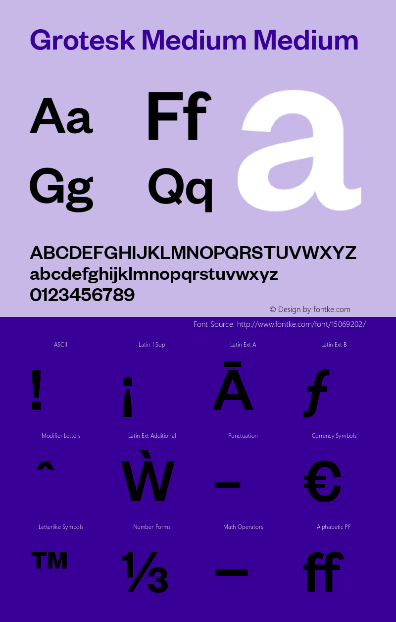 Grotesk Medium Medium Version 1.000 Font Sample