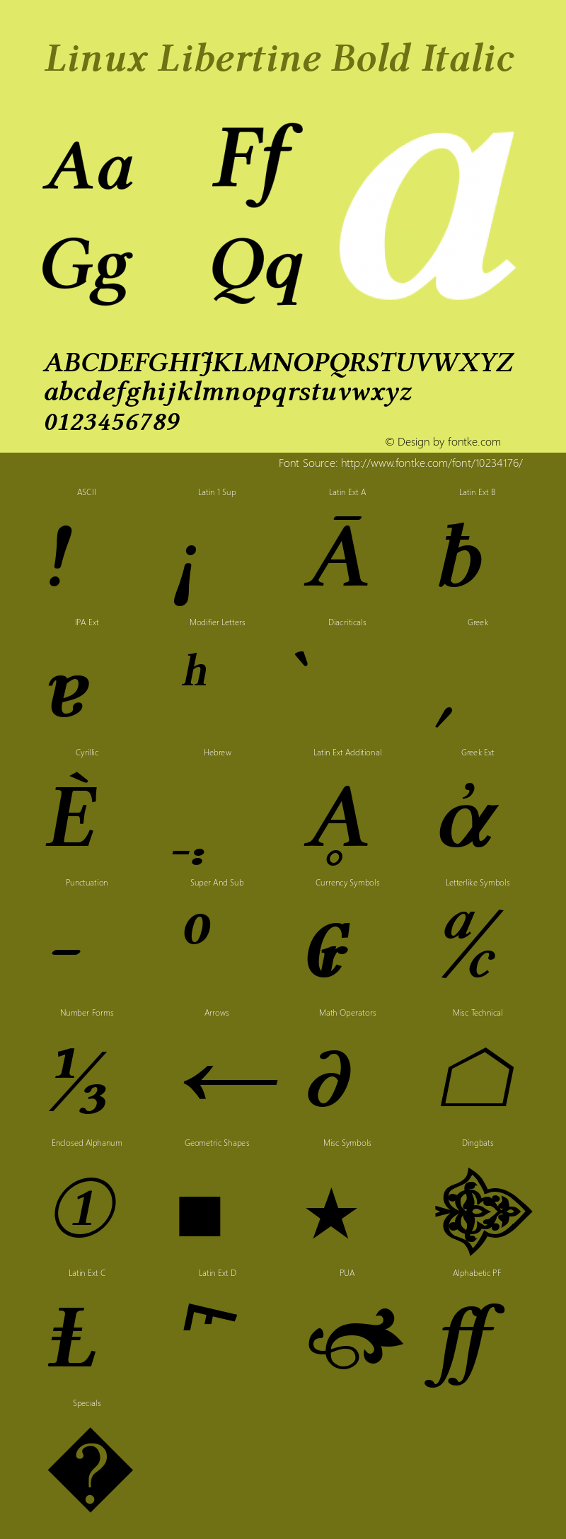 Linux Libertine Bold Italic Version 4.0.3 Font Sample