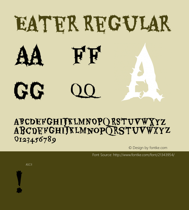 Eater Version 1.0 Font Sample