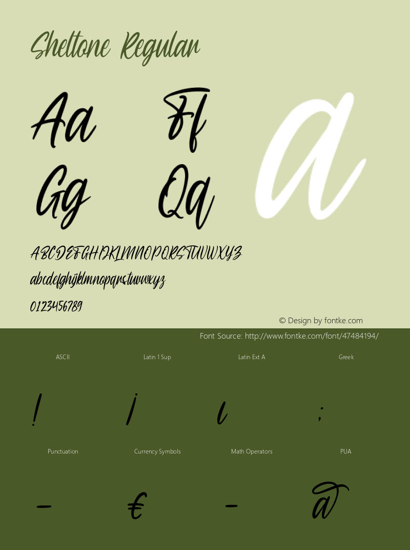 Sheltone Version 1.00;November 3, 2019;FontCreator 11.5.0.2421 64-bit Font Sample